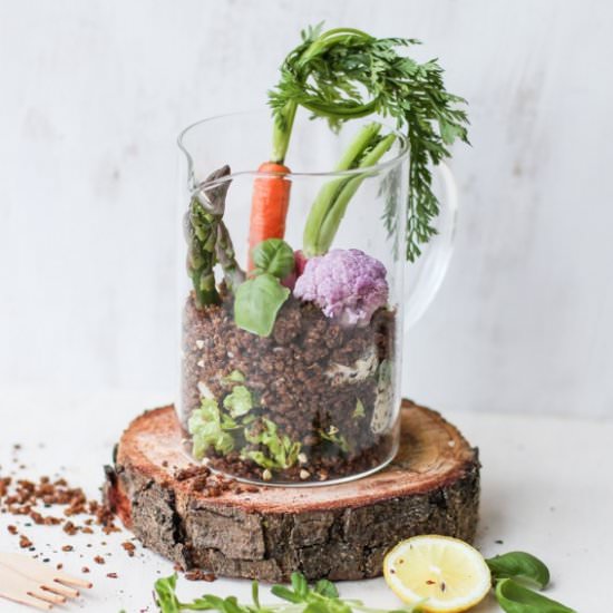 Fun Garden Salad with Edible Dirt
