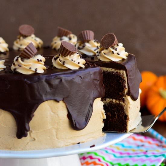 PB Chocolate Pumpkin Cake