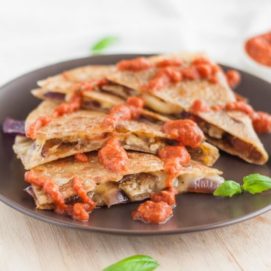 Eggplant and Gouda Quesadillas