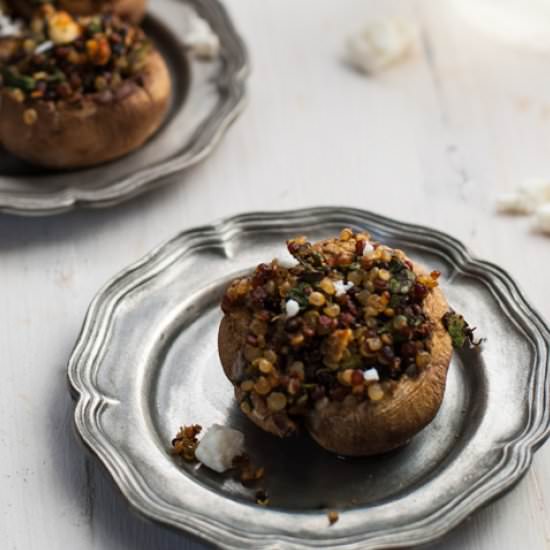 Quinoa and Feta Stuffed Mushrooms