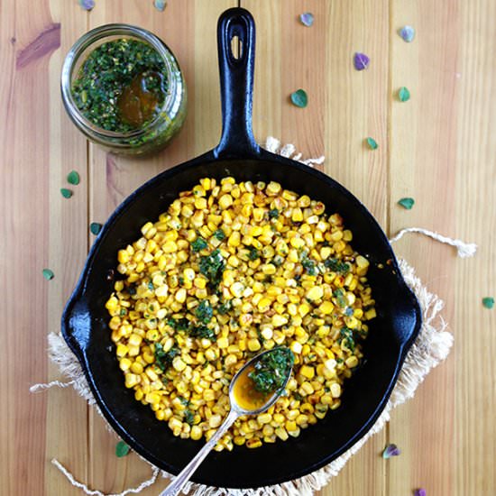Sauteed Corn with Chimichurri