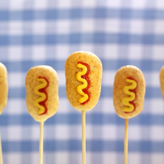 Mini Vegan Carrot Corn Dogs