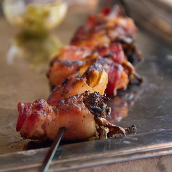 Grilled Bacon-Wrapped Chanterelles