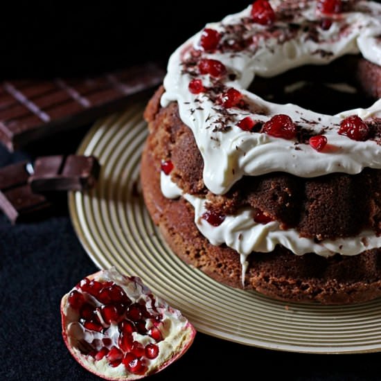 chocolate cake with fruit beer