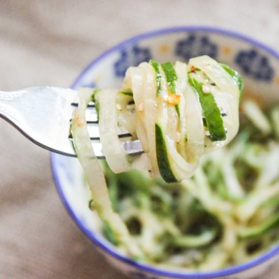Cucumber Noodles with Peanut Sauce