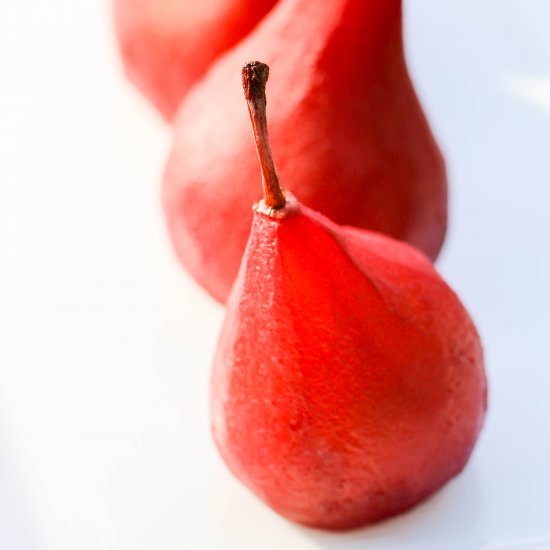Red Wine Poached Pears
