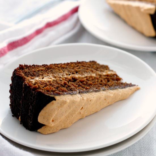gingerbread with pumpkin frosting