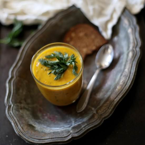 Roasted Carrot and Zucchini Soup
