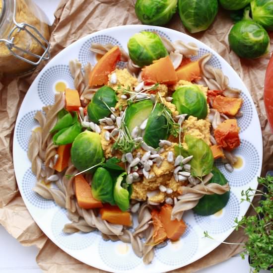 Rye pasta with sunflower-pumpkin