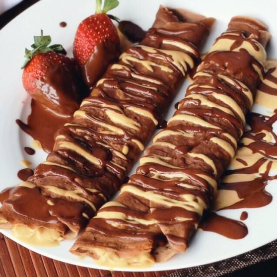 Chocolate Peanut Butter Cup Crepes