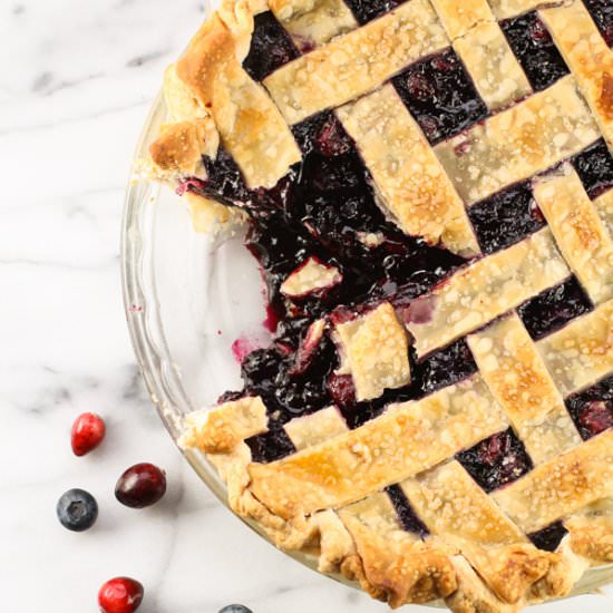 Cranberry and Wild Blueberry Pie