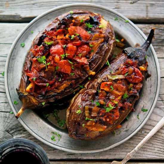 Imam Bayidli (Stuffed Eggplant)