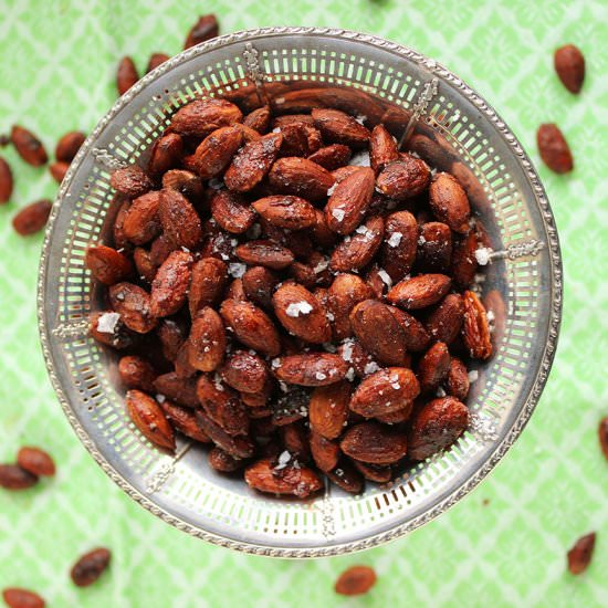 Spicy Cinnamon Maple Almonds