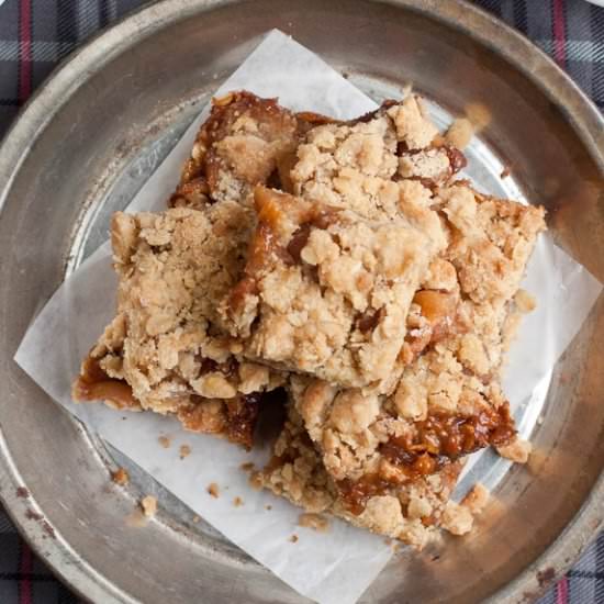 Apple Cider Caramel Crumb Bars