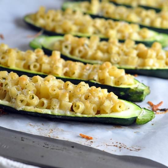 Stuffed Zucchini with Lemony Pasta