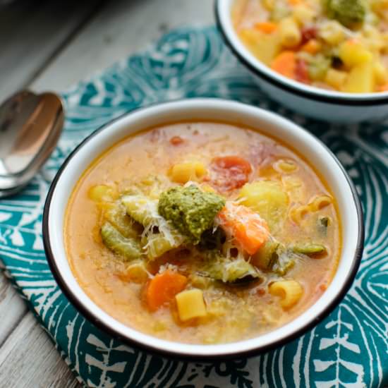 Minestrone with Pesto