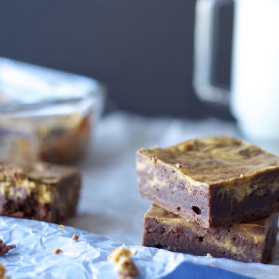 Pumpkin Cheesecake Swirled Brownies