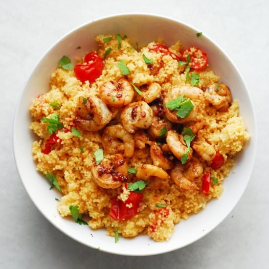 Spicy Shrimp & Couscous