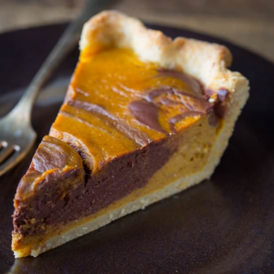 Chocolate Swirl Pumpkin Pie