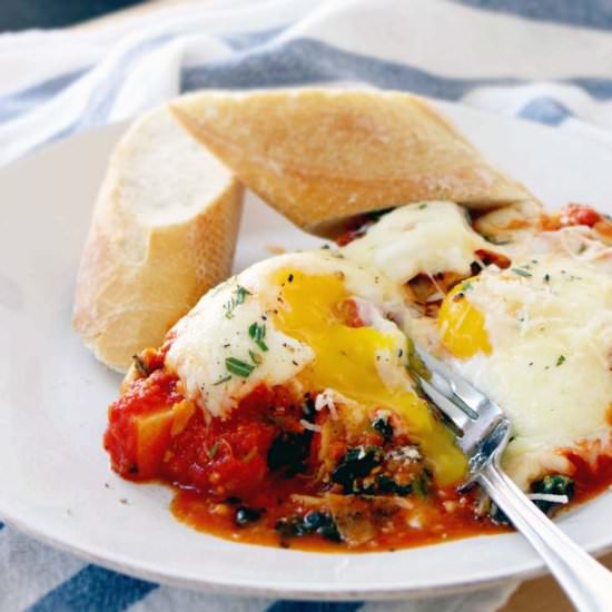 Baked Eggs and Marinara