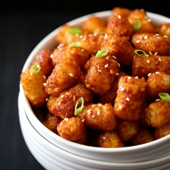 Asian BBQ Sticky Tater Tots