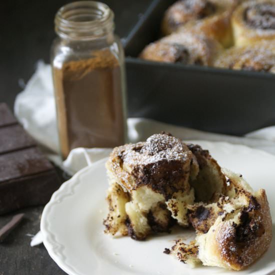 Bittersweet Chocolate Cinnamon Roll