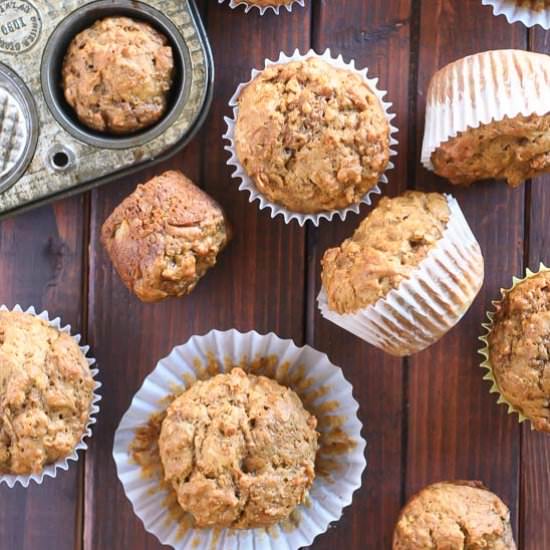 Roasted Banana Molasses Muffins