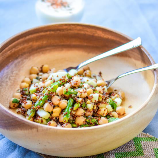 Nutty Quinoa and Chickpeas Salad