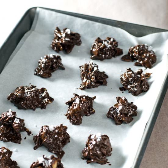 SALTED CHOCOLATE ALMOND HAYSTACKS
