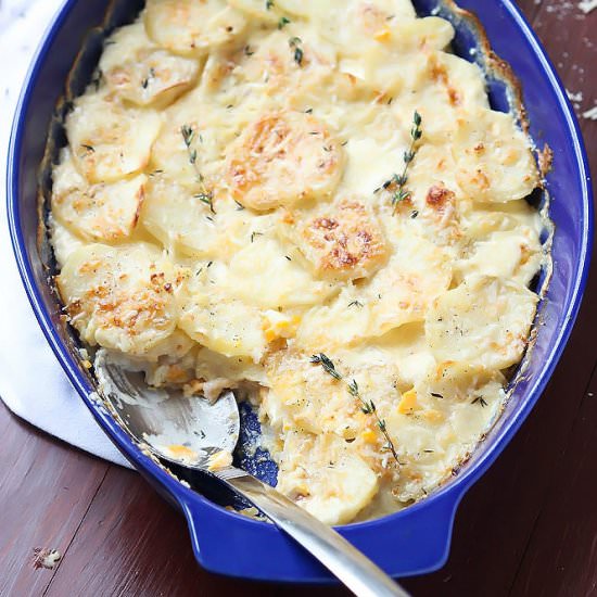 Two-Potato Scalloped Gratin