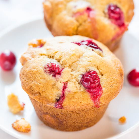 Cranberry White Chocolate Muffins