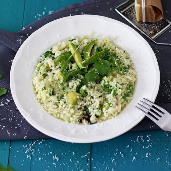 Avocado Arugula Risotto