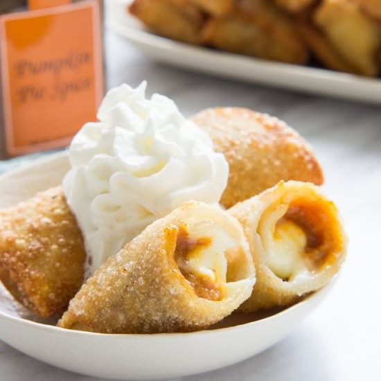 Pumpkin Cheesecake Egg Rolls