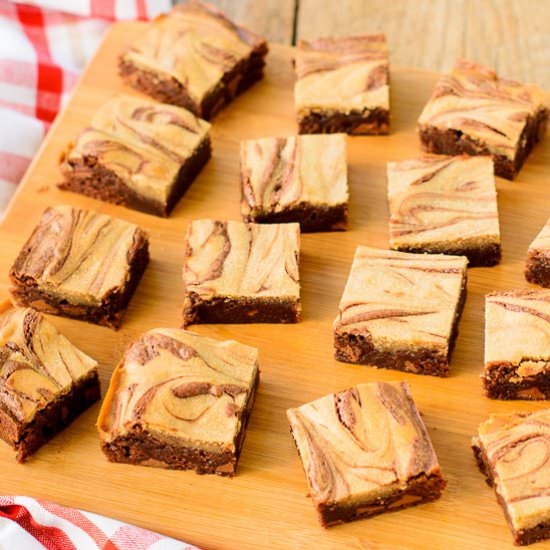 Chocolate Tahini Swirl Brownies