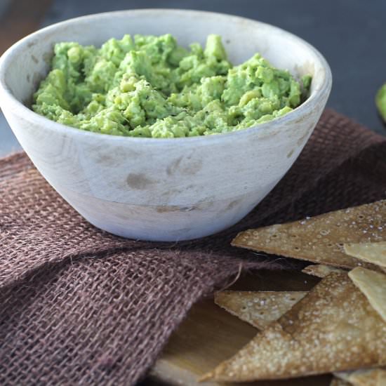 Homemade Brown Rice Chips and Guac