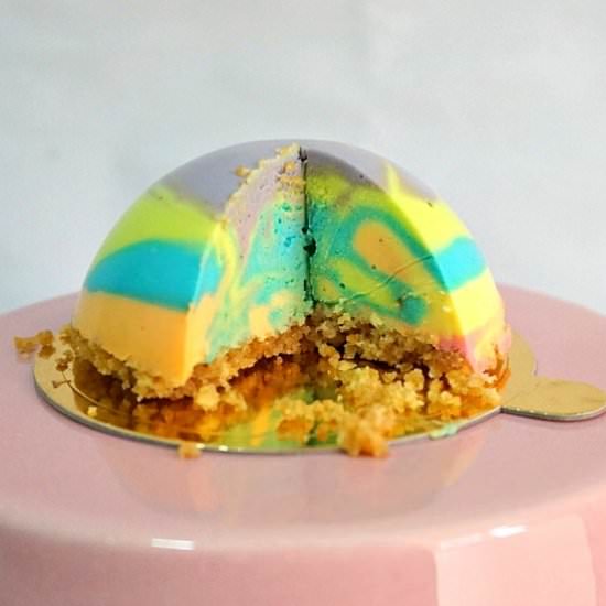 Mini Dome Rainbow Cheesecake