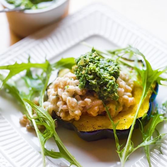 Acorn Squash w/ Farro Risotto