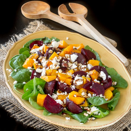 Spinach Butternut Squash Beet Salad