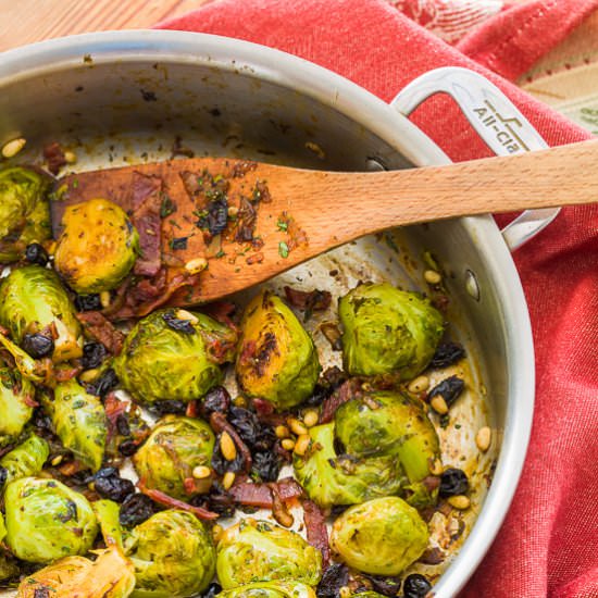 Brussels Sprouts Bacon-Cranberries