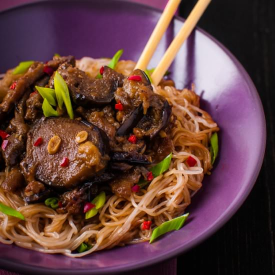 Aubergines in chinese sauce