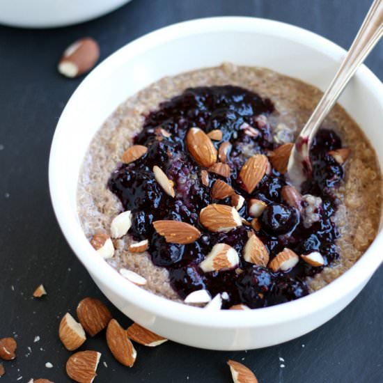 Quinoa Porridge with Blueberry Jam