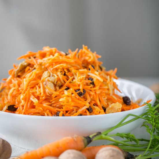 Carrot Apple and Walnut Salad