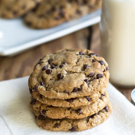 Mini Chip PB Oatmeal Cookies