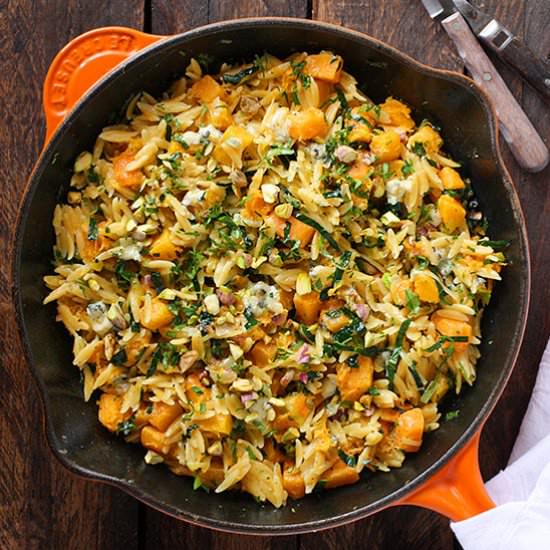 Orzo & Butternut Squash Skillet