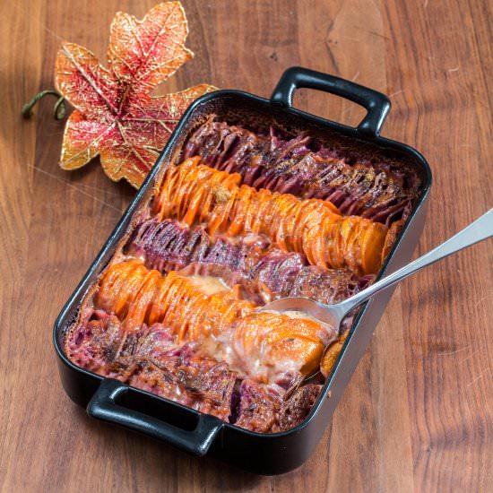 Scalloped Hasselback Sweet Potatoes