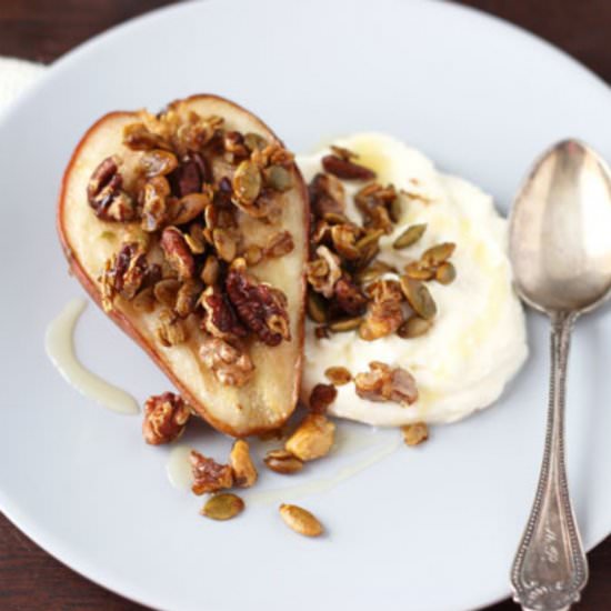 Roasted Pears with Oat Crumble