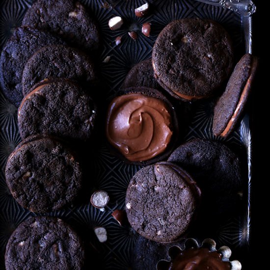 Malted Chocolate Sandwich Cookies