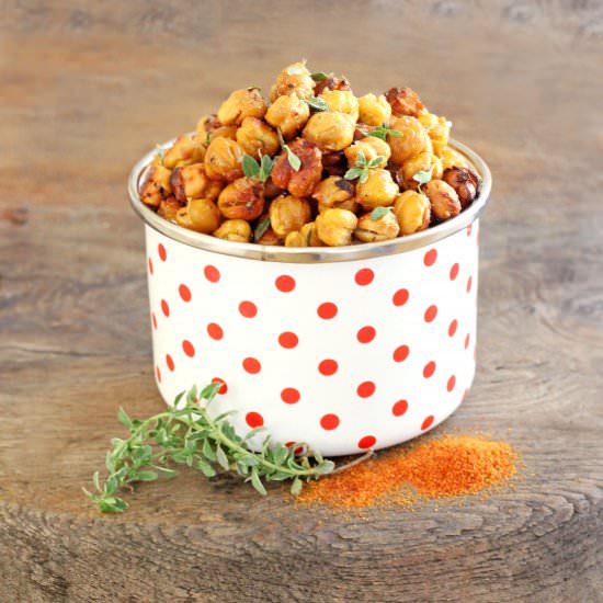 Sweet and Spicy Roasted Chickpeas