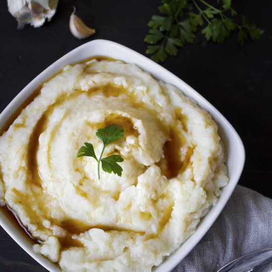 Brown Butter PotatoCauliflower Mash
