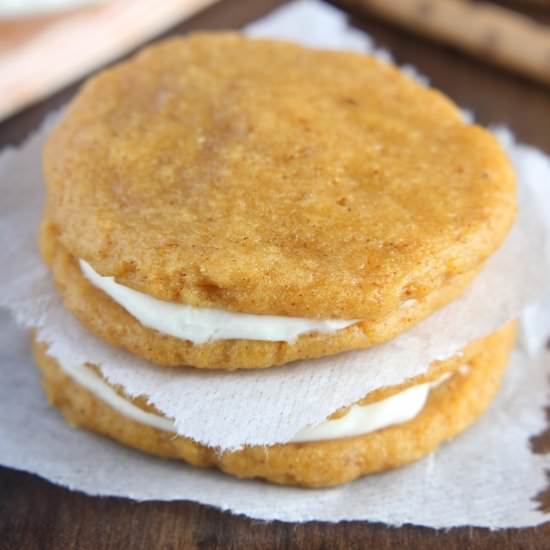 Pumpkin Cheesecake Sandwich Cookies